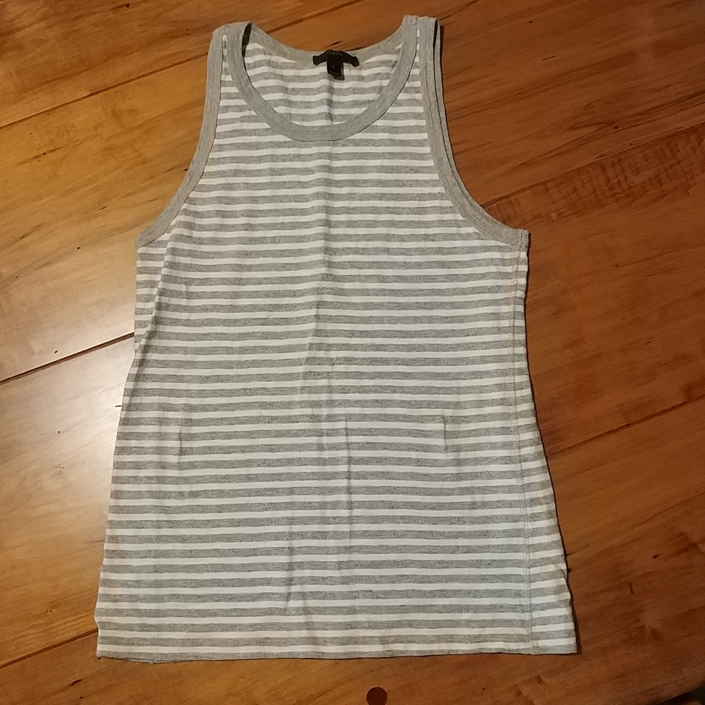 J Crew womens gray/white striped tank